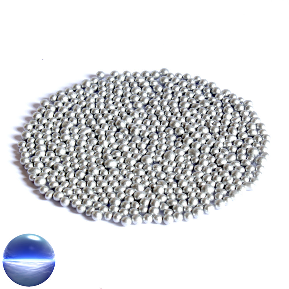 Glasperlen - Metallic Silber