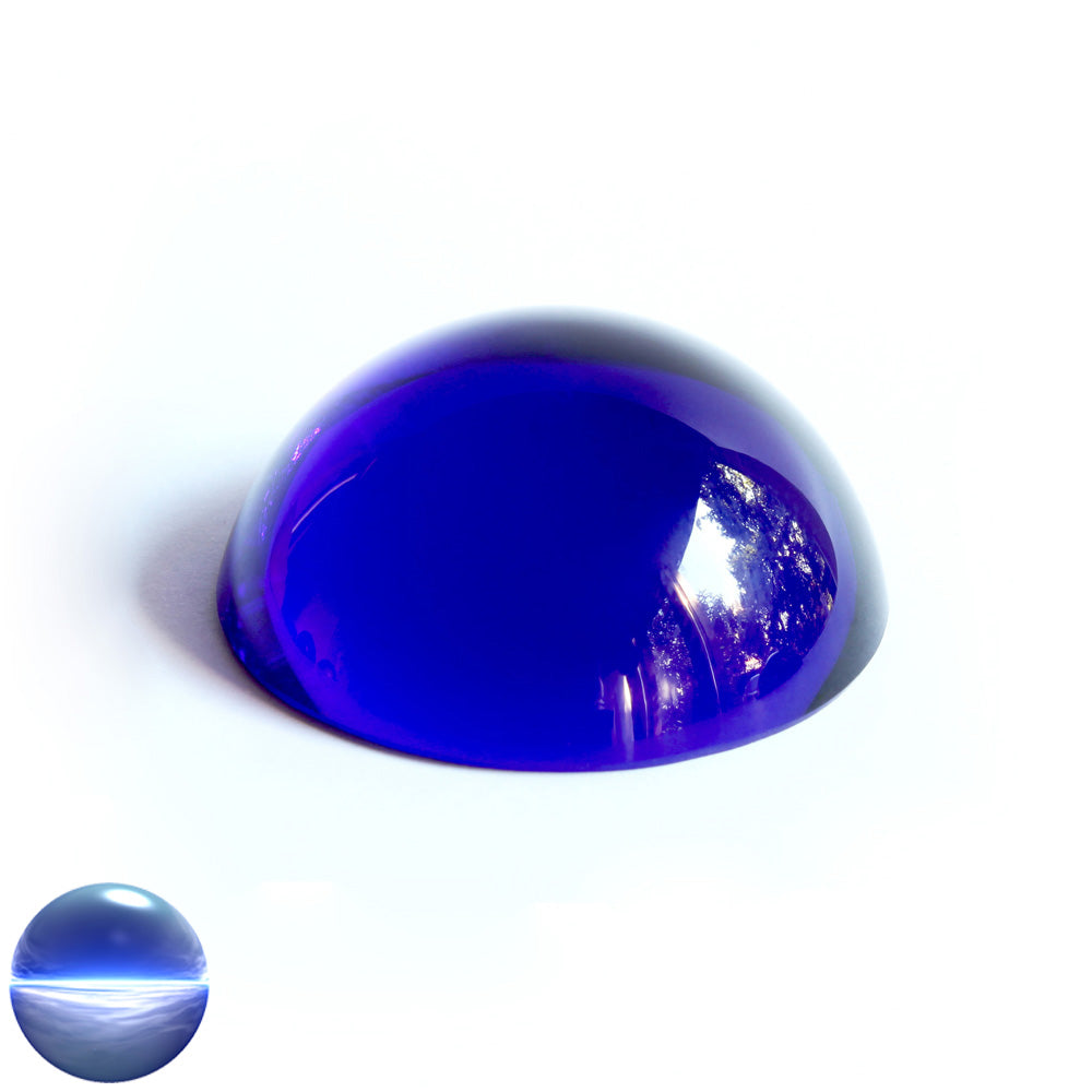 Halbkugel Kristallglas blau 40mm