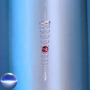 Windspiel Doppel-Spirale - Glaskugel rot
