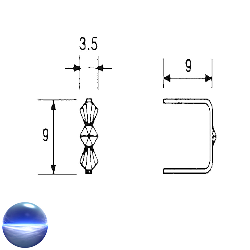 Klammern Fliege - Chrom 9mm