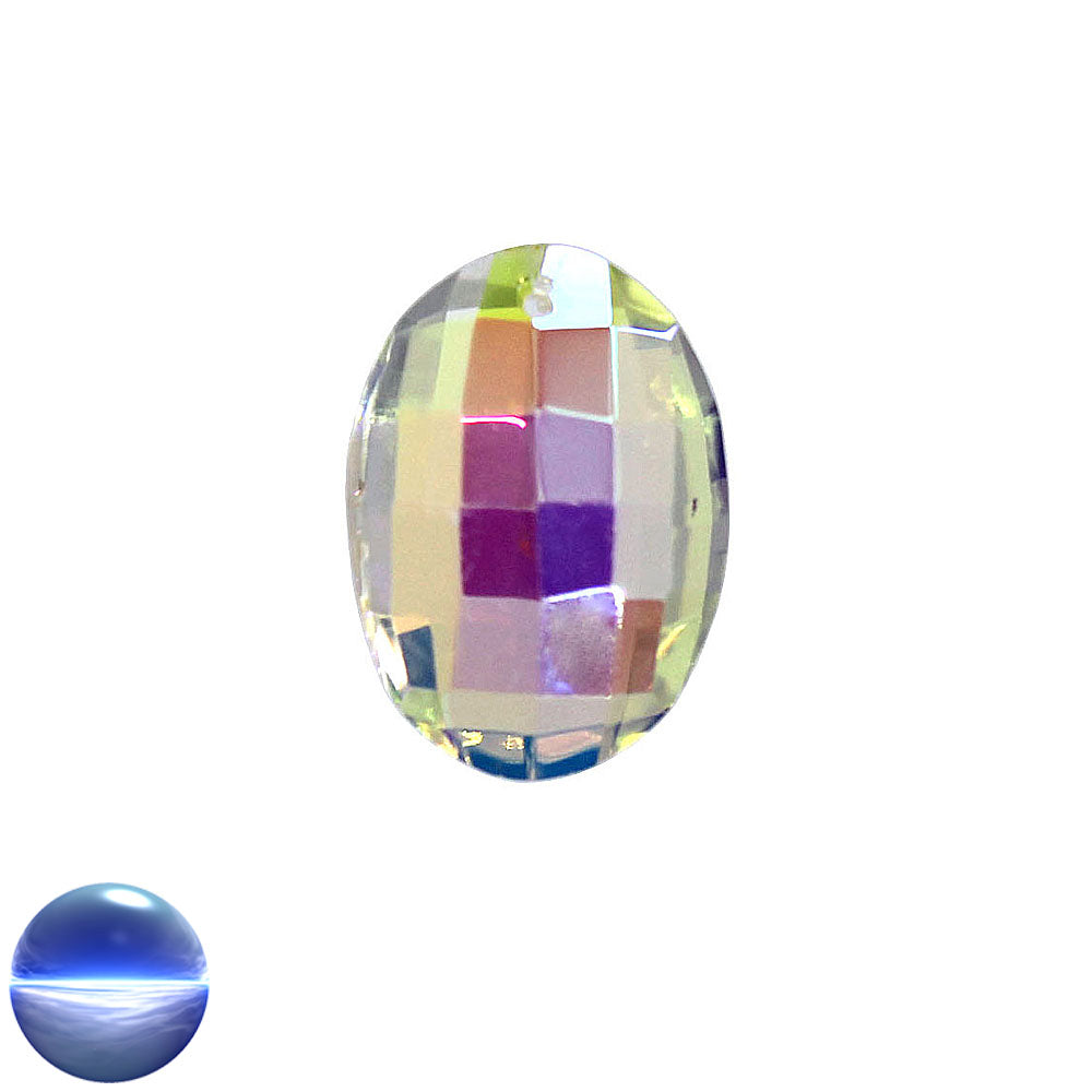 Glaskristall A - Oval irisierend 32mm