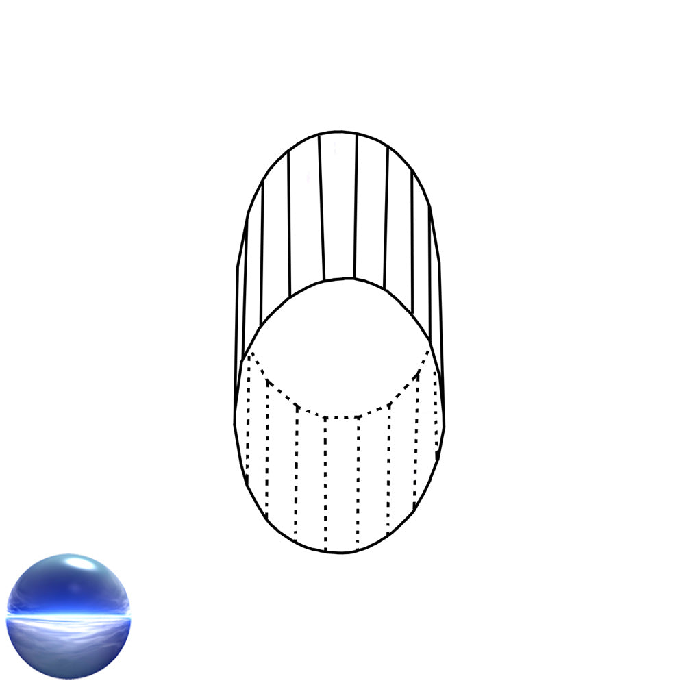 Glaskristall B - Ellipse irisierend 43mm