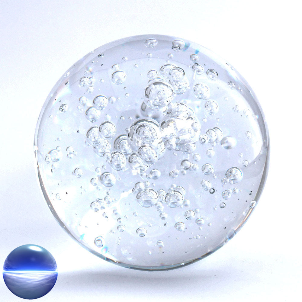   Kristallglaskugel Luftblasen - 100mm | mit Standfläche 
