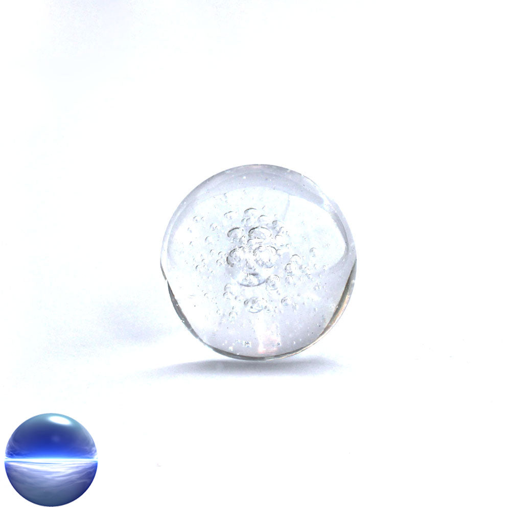   Kristallglaskugel Luftblasen - 50mm | mit Standfläche 