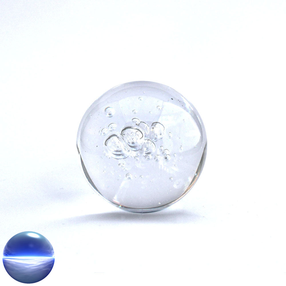   Kristallglaskugel Luftblasen - 60mm | mit Standfläche 