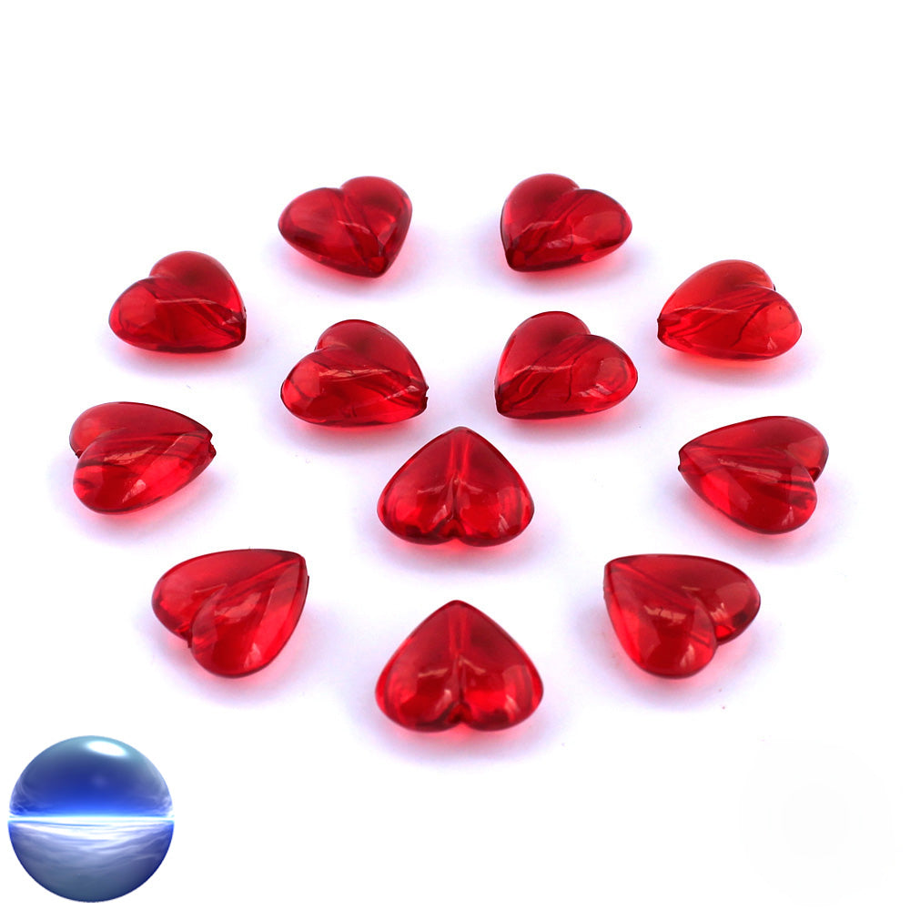 Acryl Herzen 17mm rot