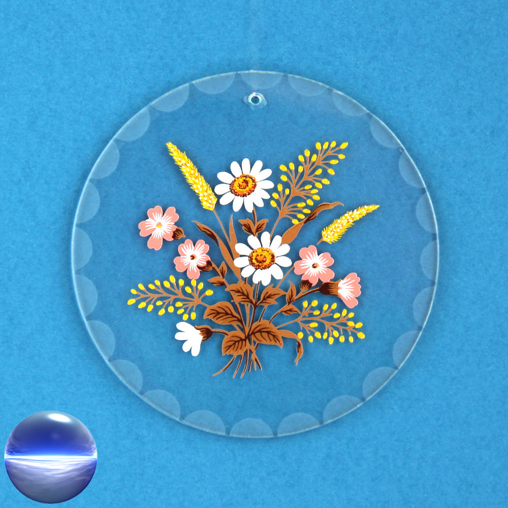 Glasbild 4er Set rund - Blütenstrauss