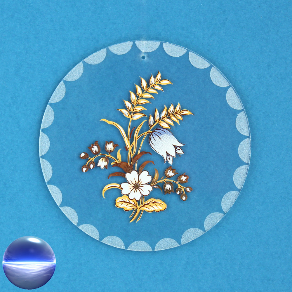 Glasbilder 4er Set rund - Blumen