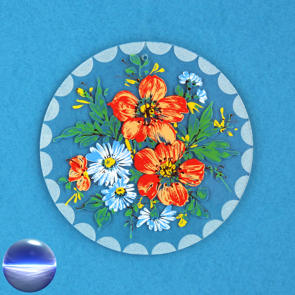 Glasbilder 4er Set rund - Blumen