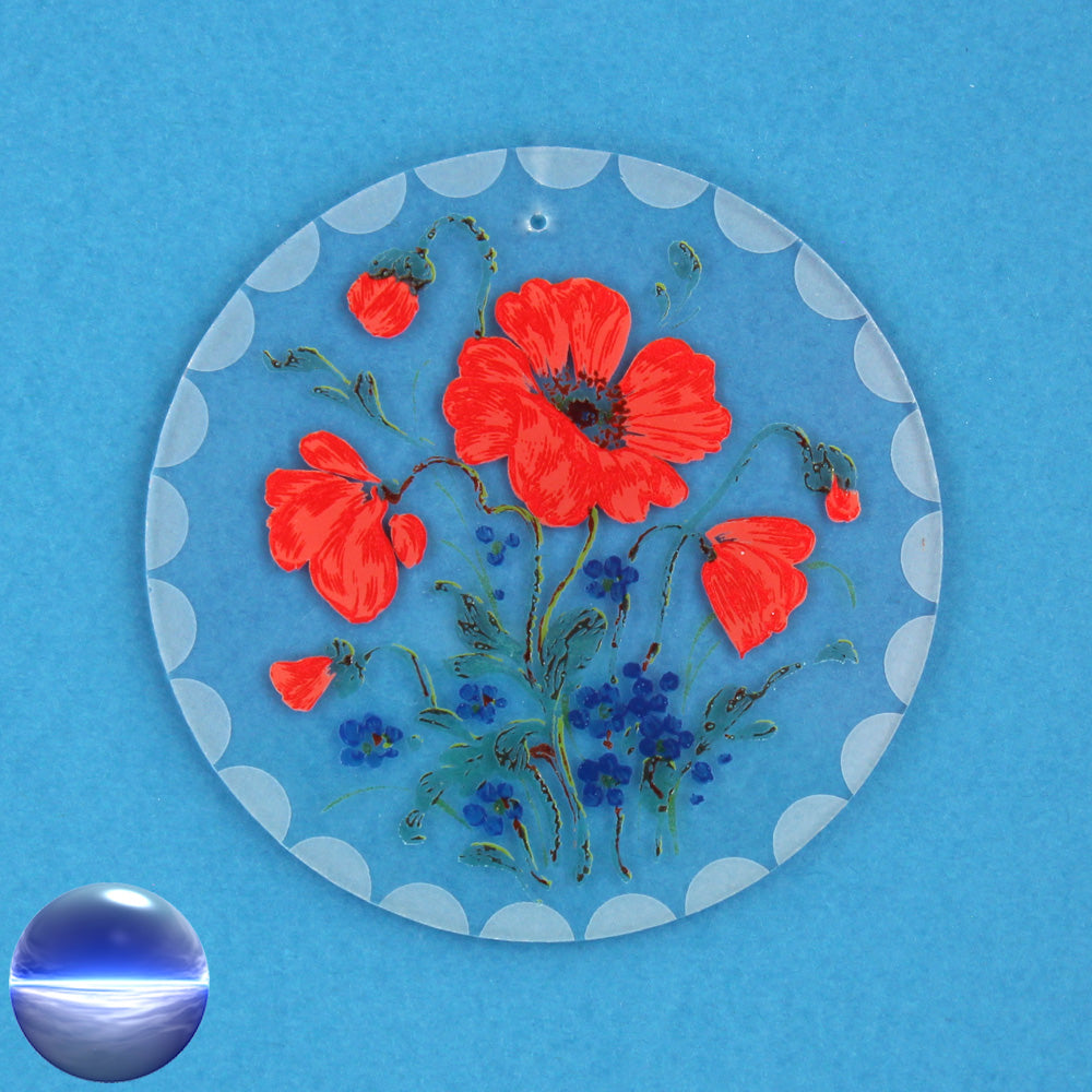 Glasbild rund - Roter Mohn