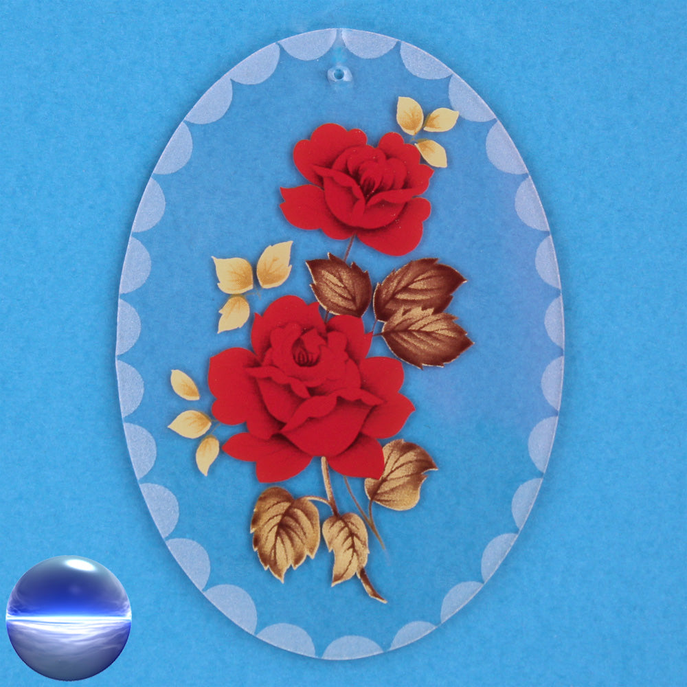 Glasbilder 3er Set oval - Rosen-Margariten
