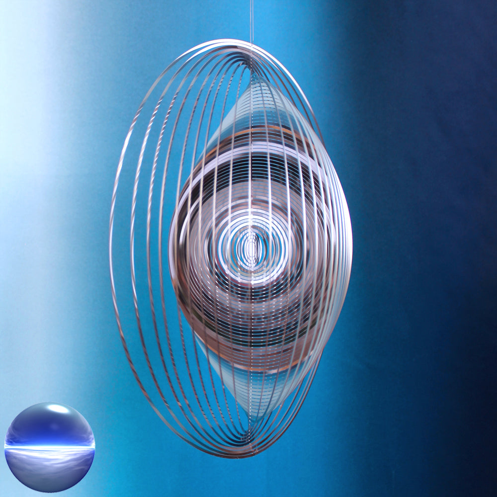 Windspiel Edelstahl - Spirale Ringe rund