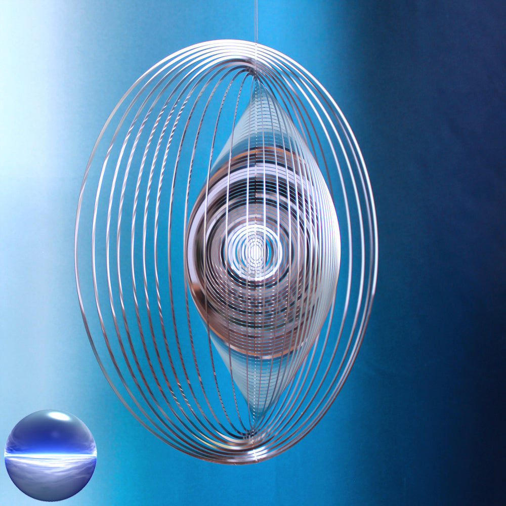 Windspiel Edelstahl - Spirale Ringe rund