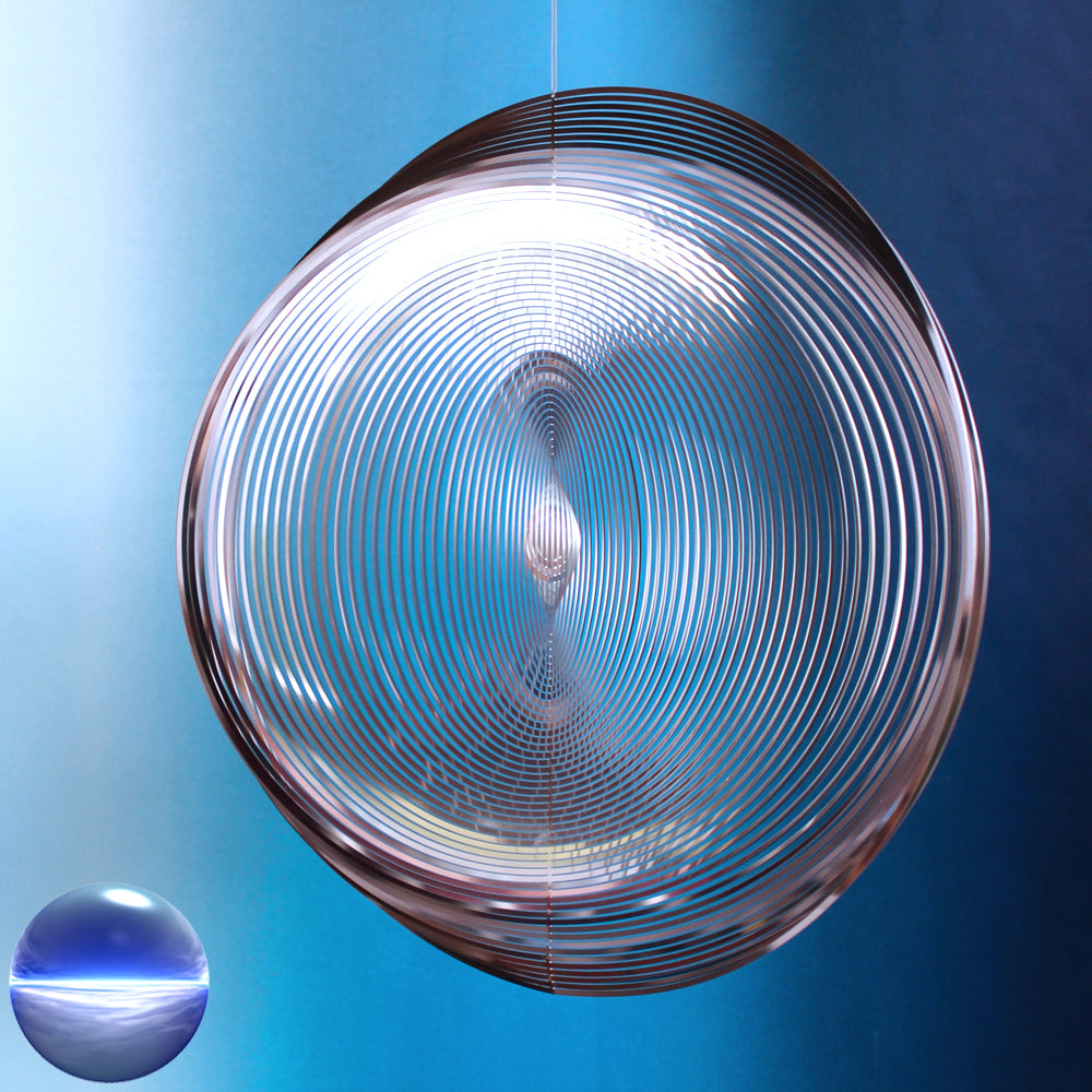 Windspiel Edelstahl - Spirale Ringe rund