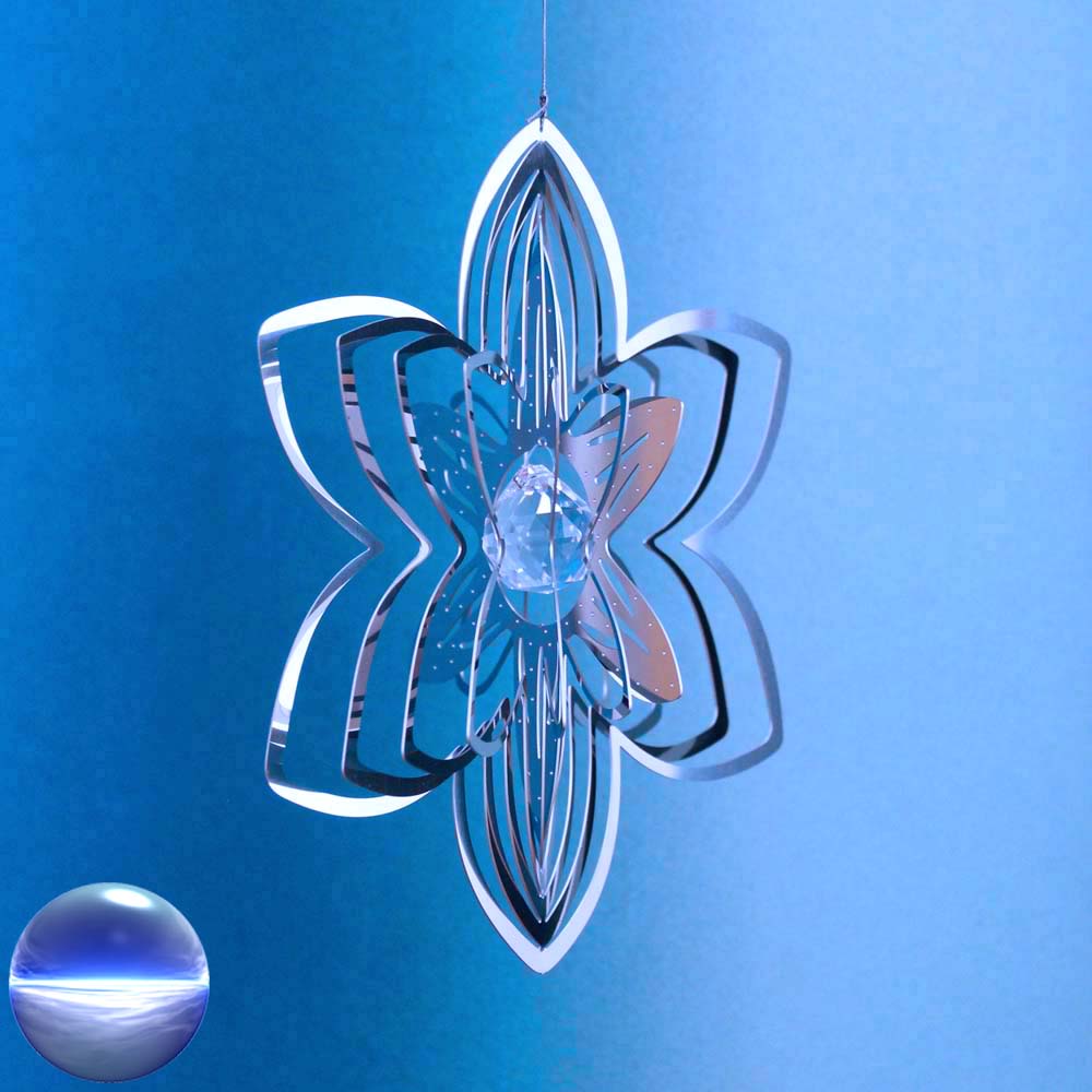 Windspiel Edelstahl - Spirale Blüte 153mm
