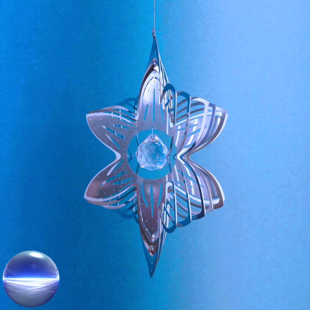 Windspiel Edelstahl - Spirale Blüte 153mm