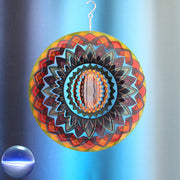 Windspiel Edelstahl - Spirale Mandala Regenbogen