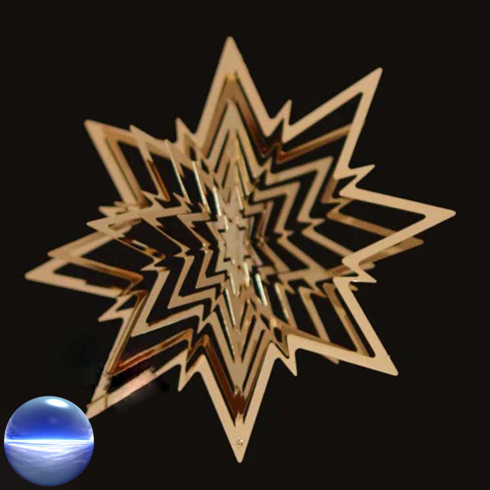 Windspiel Spirale Stern 136mm vergoldet