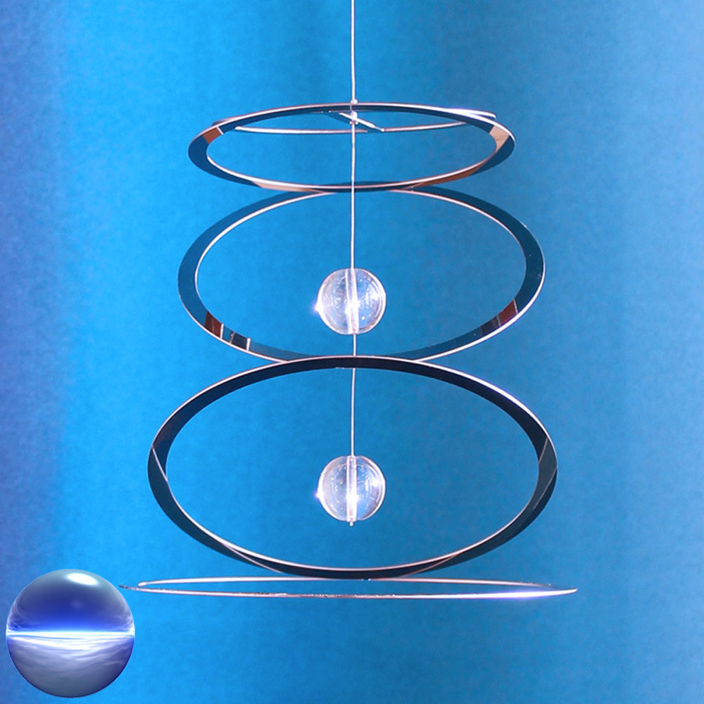 Windspiel Ringkreisel mit 2 Glaskugeln