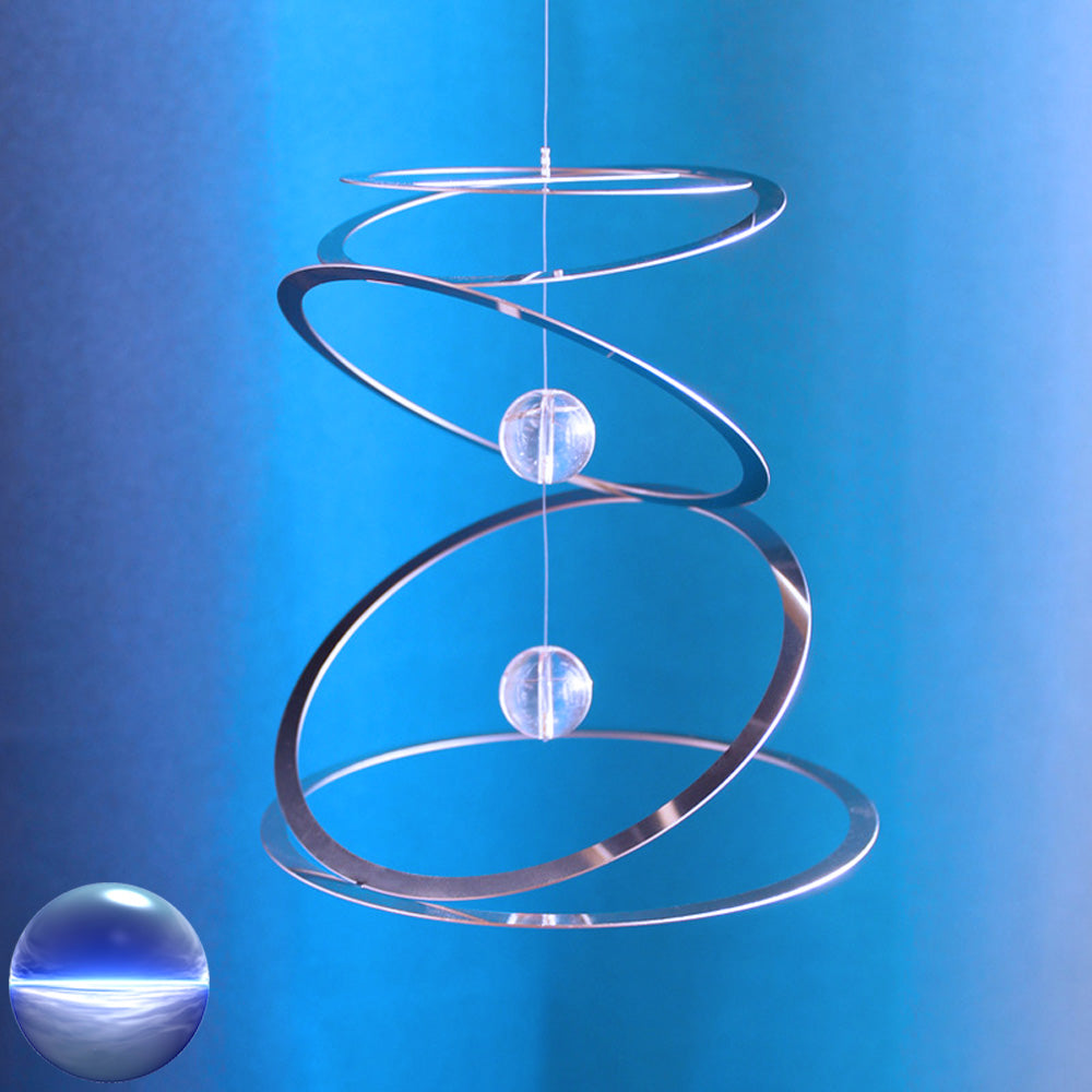 Windspiel Ringkreisel mit 2 Glaskugeln