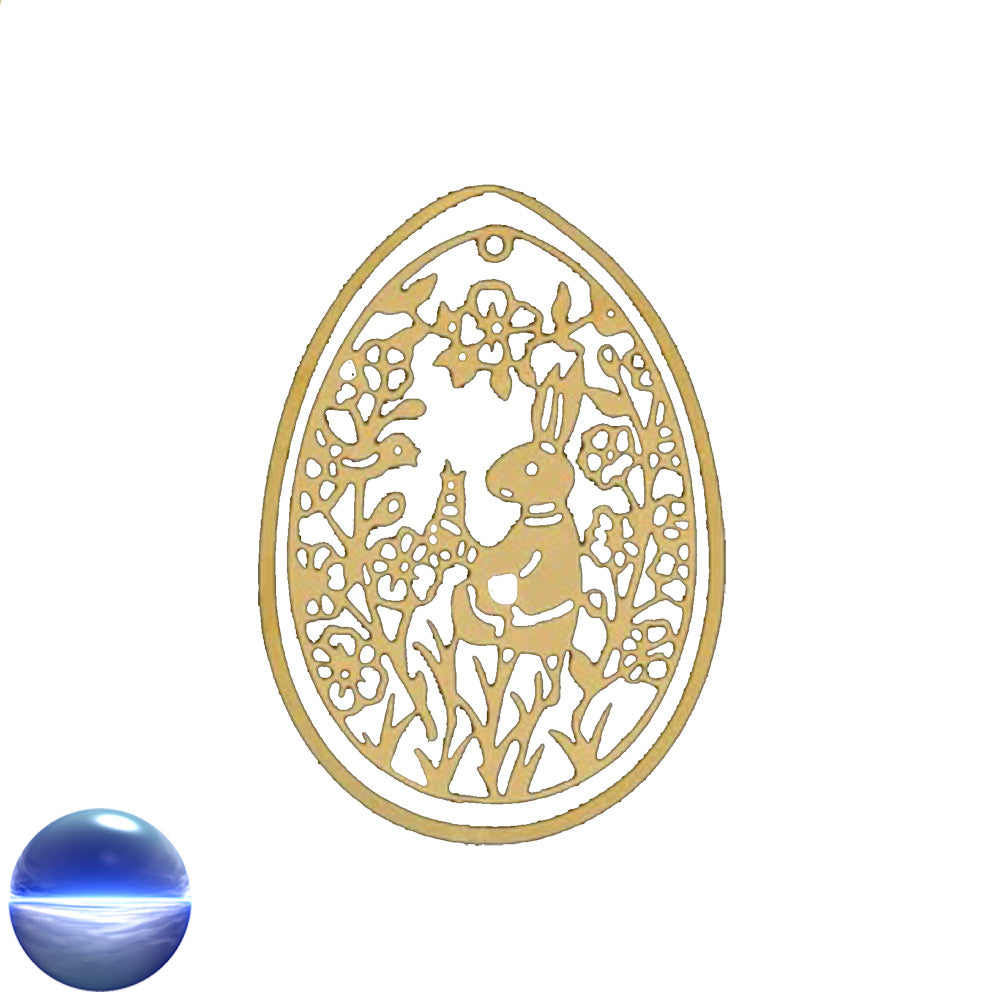 Anhänger Osterei mit Osterhase vergoldet