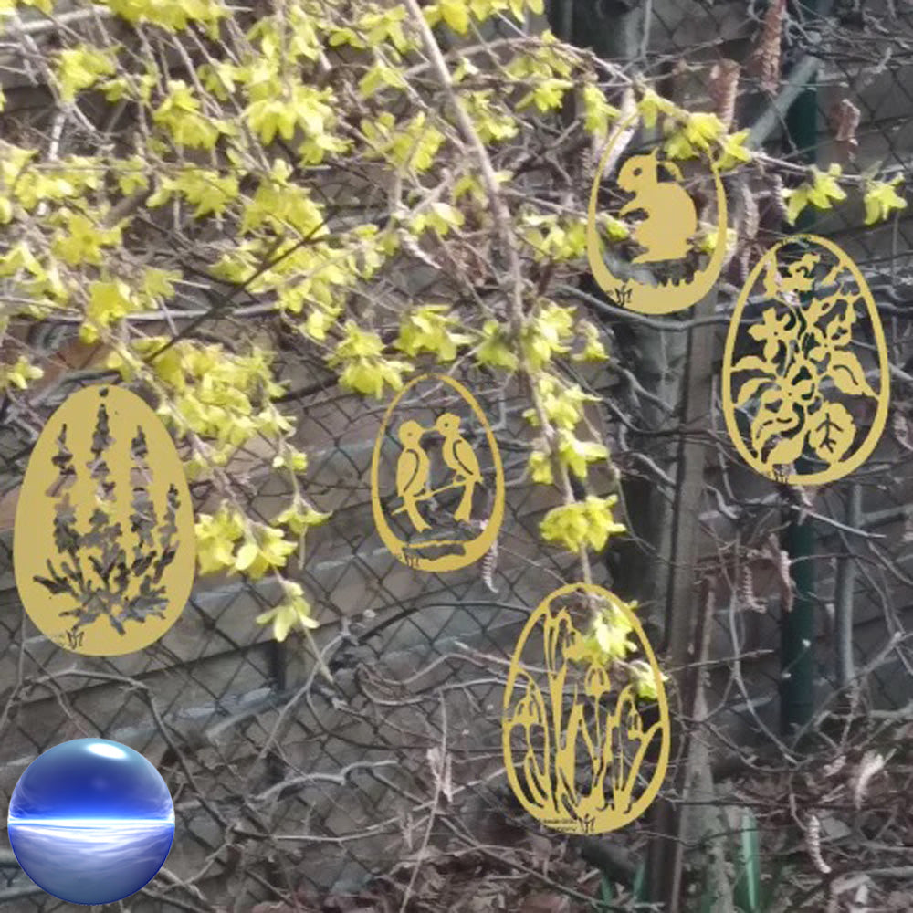 Anhänger Osterei mit Osterhase vergoldet