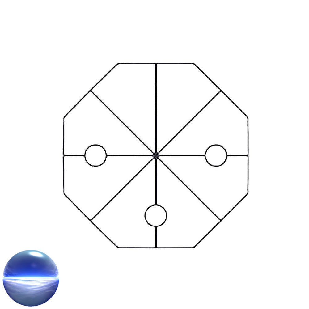 3-Loch Prismen B - Octagon-Stern 14mm