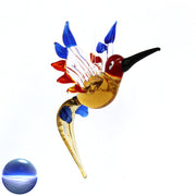 Kolibri aus Glas gelb-blau-rot