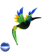 Kolibri aus Glas grün-blau-gelb