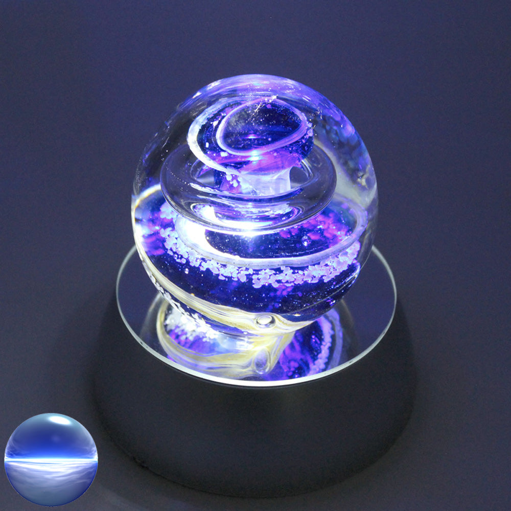 Briefbeschwerer Glas blau gelb klein