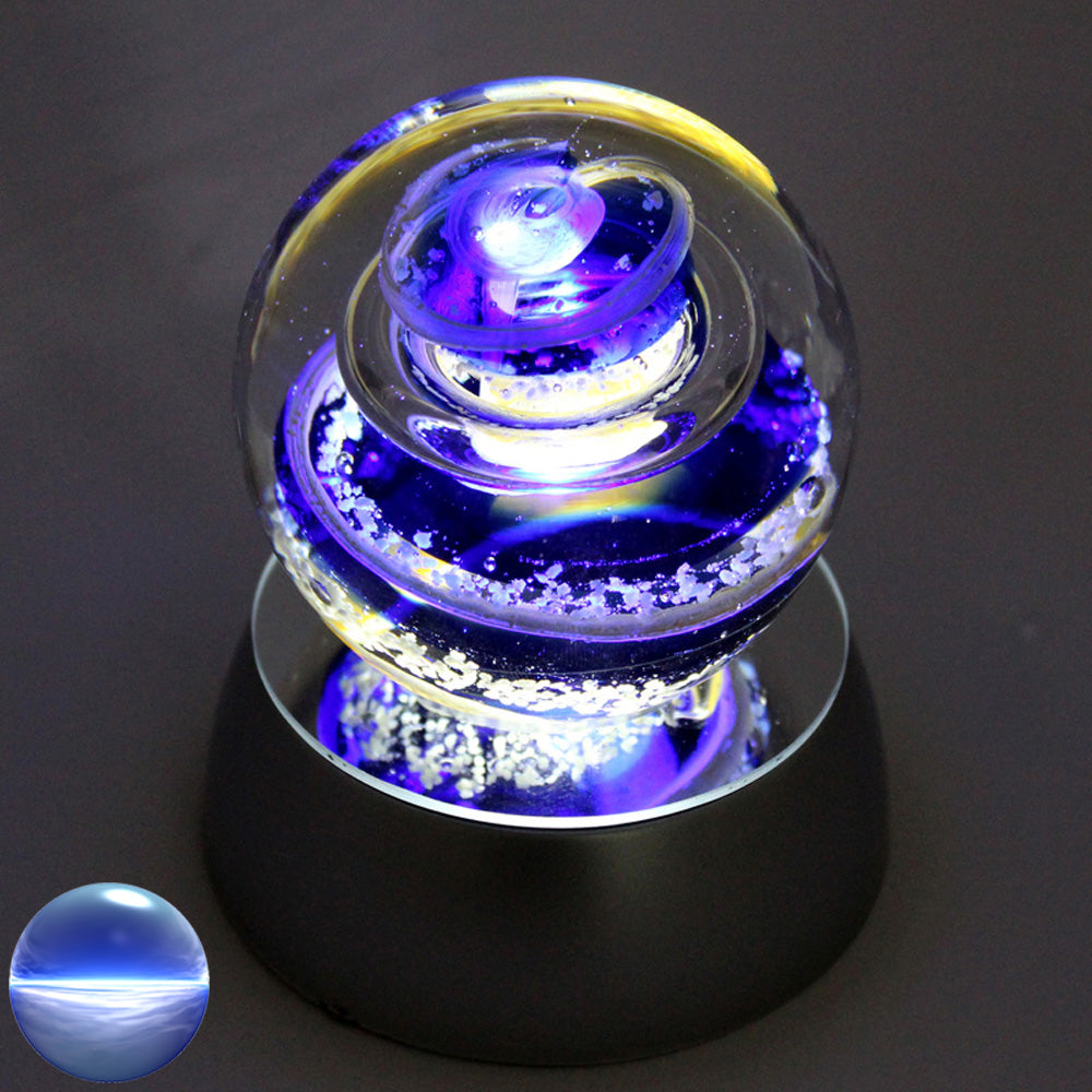 Briefbeschwerer Glas blau gelb mittel