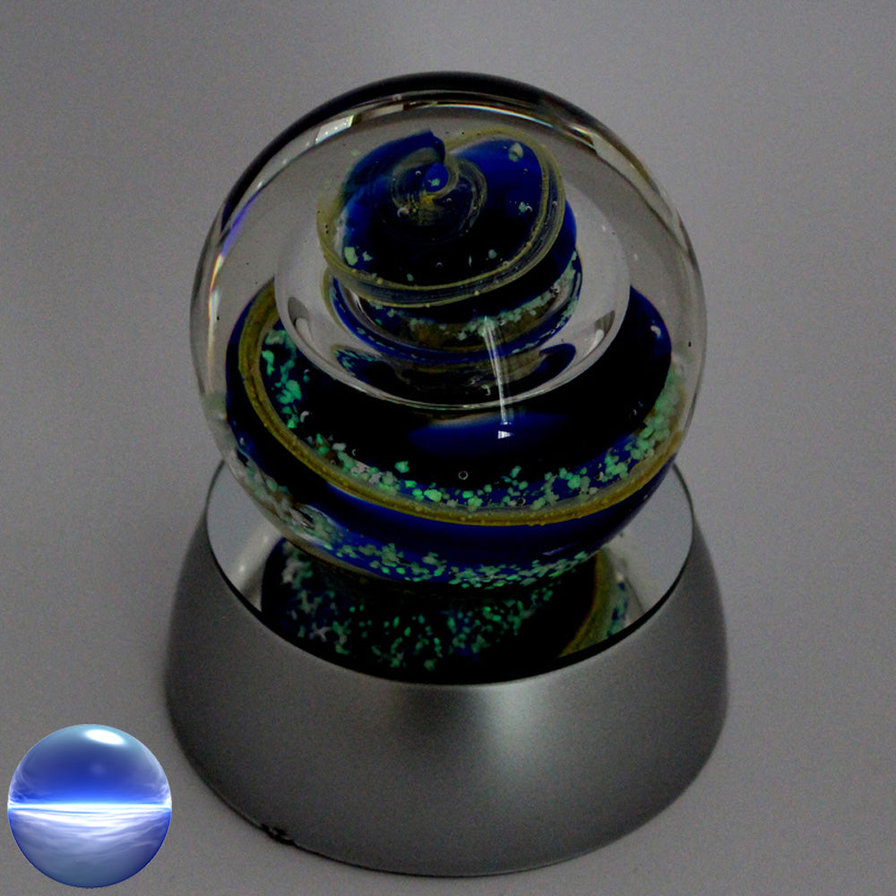 Briefbeschwerer Glas blau gelb mittel