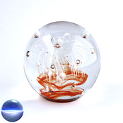 Briefbeschwerer Glas orange weiss mittel