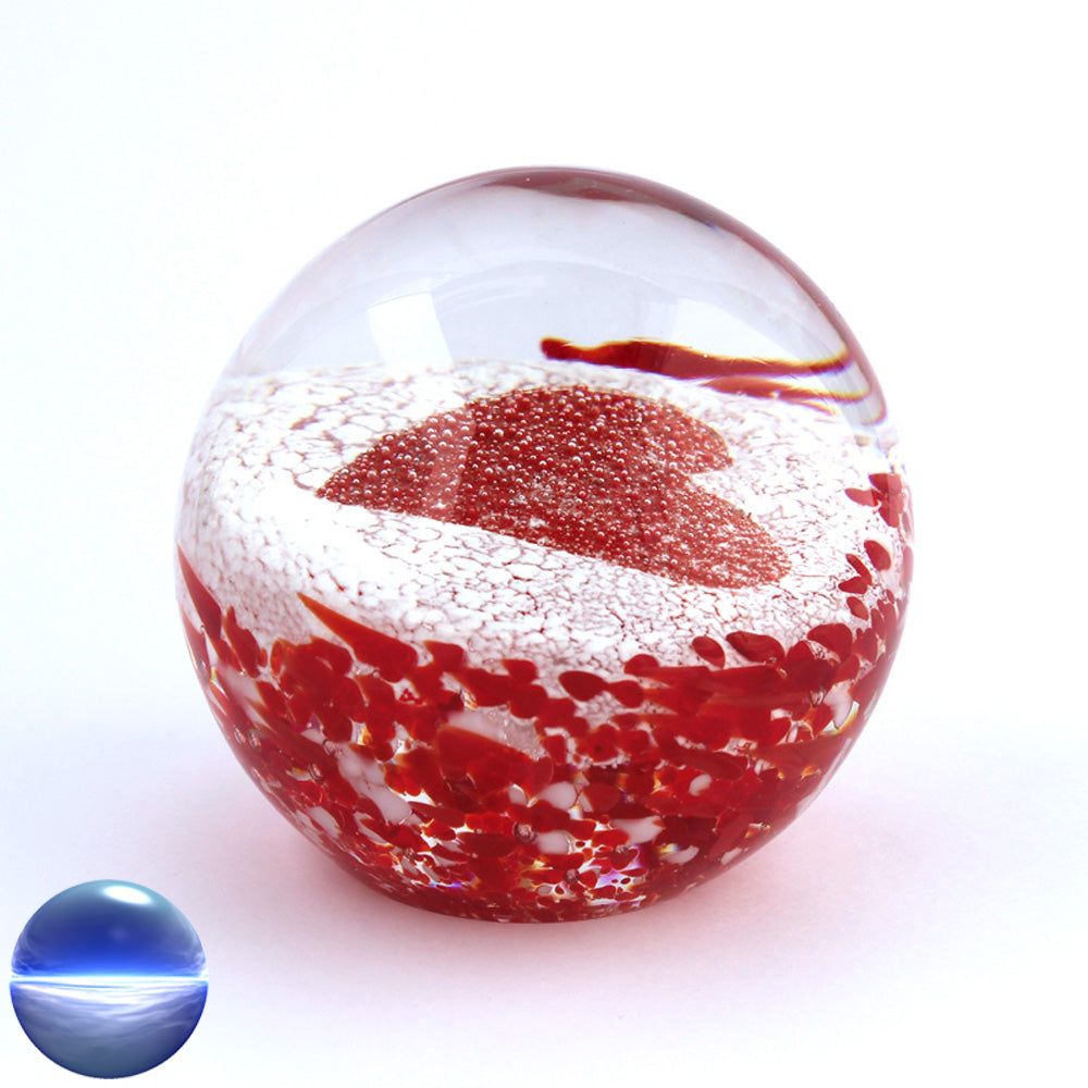 Briefbeschwerer Glas rotes Herz mittel