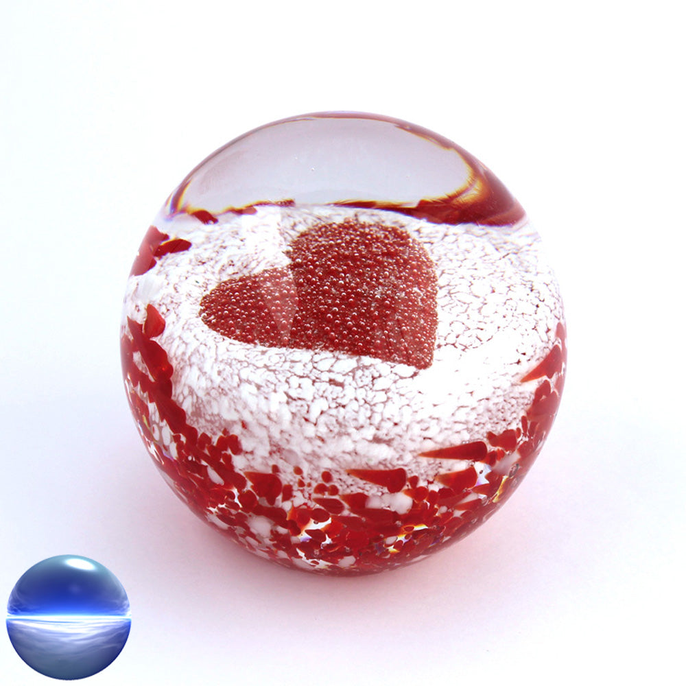 Briefbeschwerer Glas rotes Herz mittel