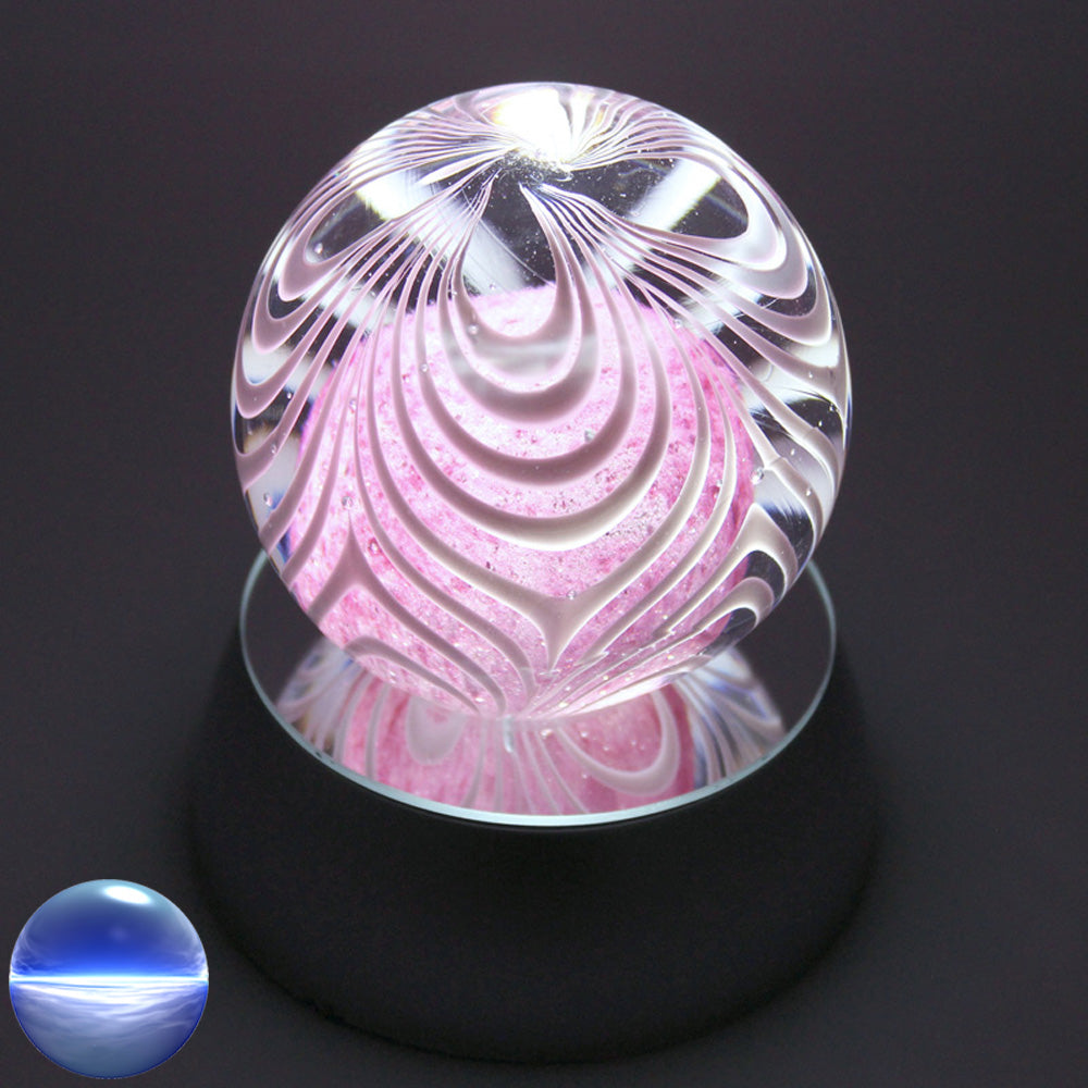 Briefbeschwerer Glas violett weiss mittel