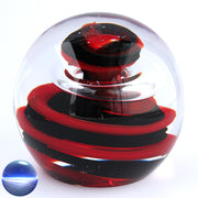 Briefbeschwerer Glas rot schwarz gross