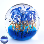Briefbeschwerer Glas - blau gold gross