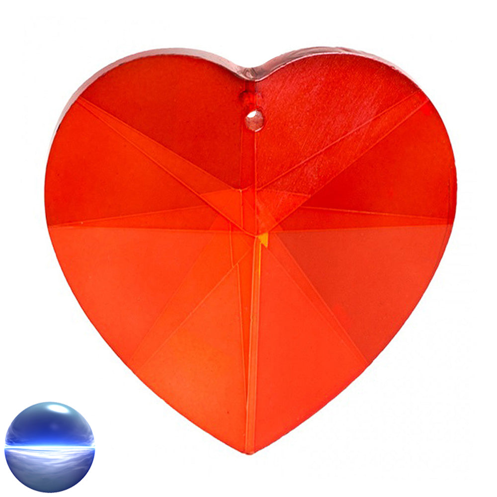 Regenbogen-Kristall - Herz rot 50mm | facettiert geschliffen