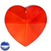Regenbogen-Kristall - Herz rot 50mm | facettiert geschliffen