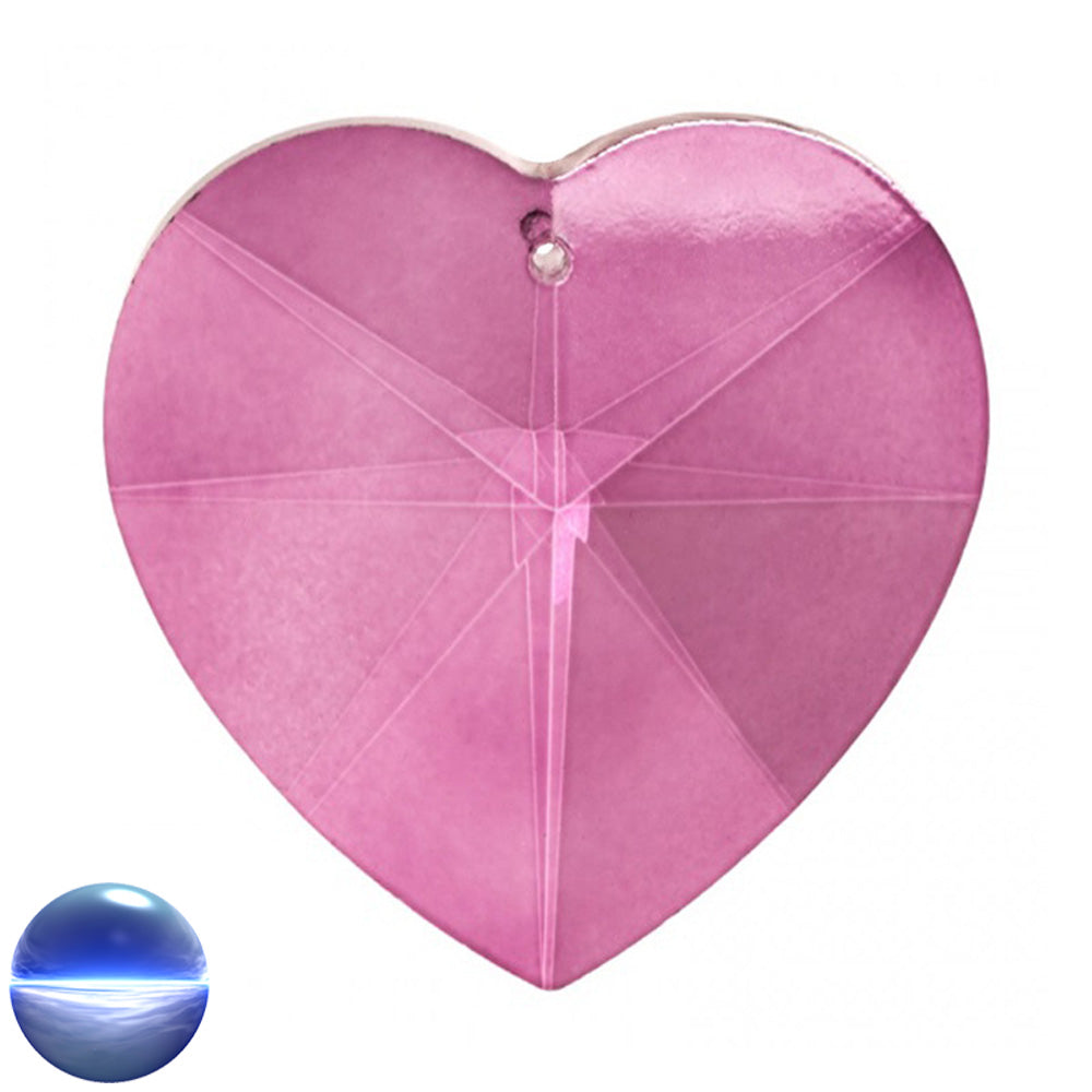 Regenbogen-Kristall - Herz pink 50mm | facettiert geschliffen