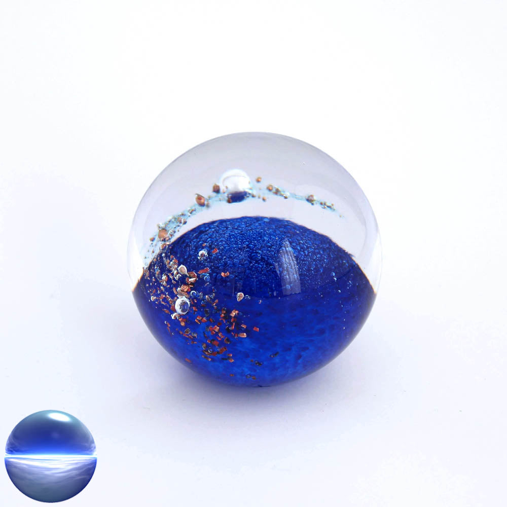 Briefbeschwerer Glas - blau Hill 6cm