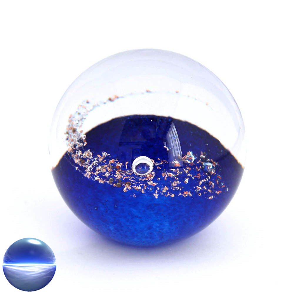 Briefbeschwerer Glas - blau Hill 8cm