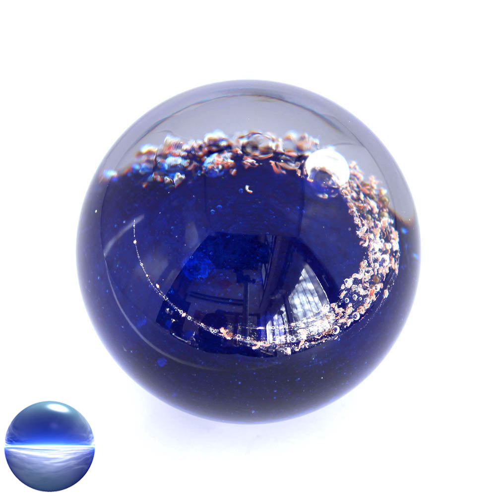Briefbeschwerer Glas - blau Hill 8cm