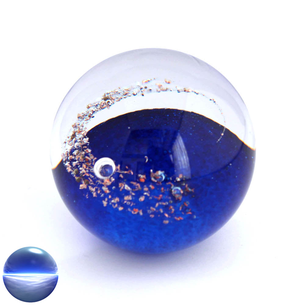 Briefbeschwerer Glas - blau Hill 8cm