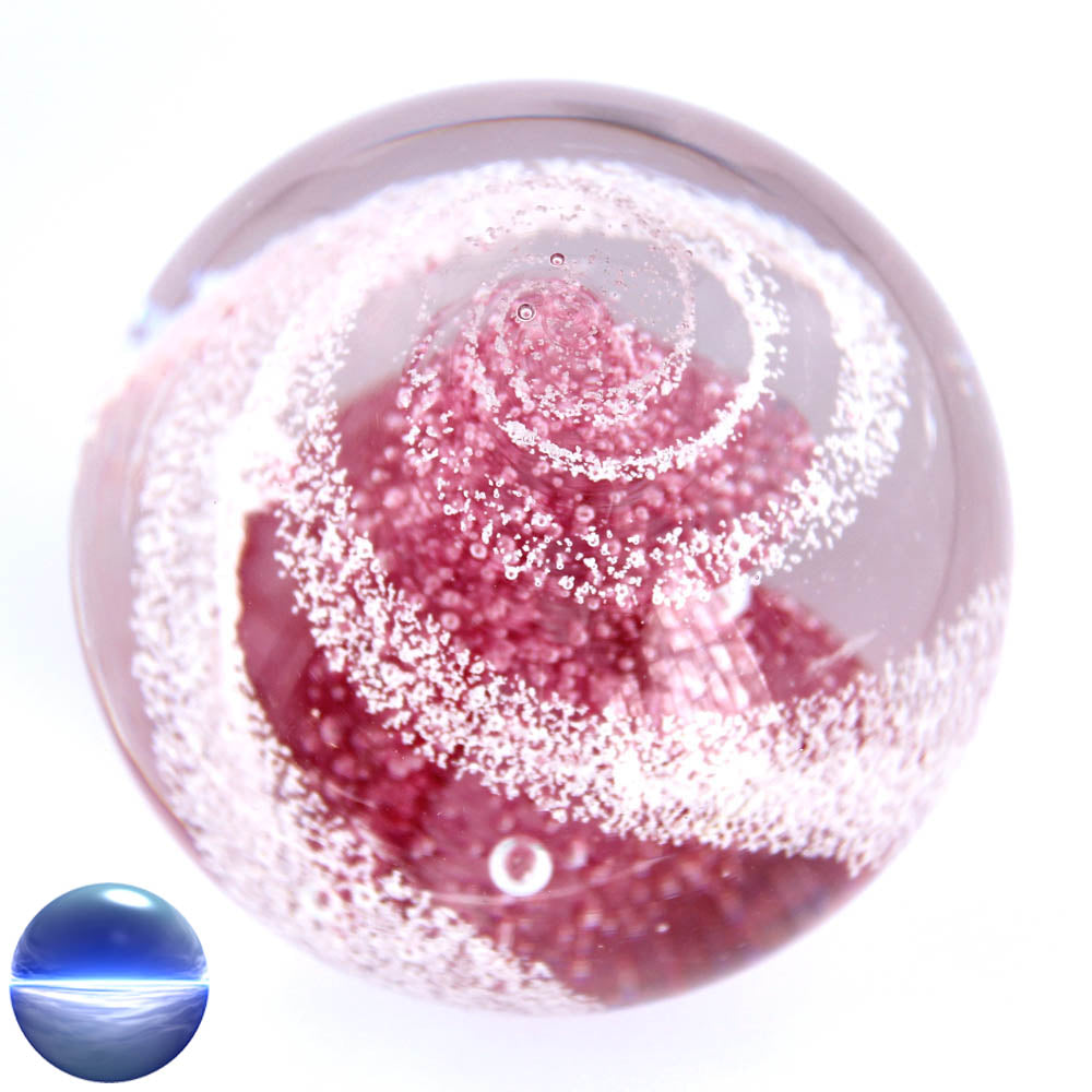 Briefbeschwerer Glas - rosa Spirale 10cm