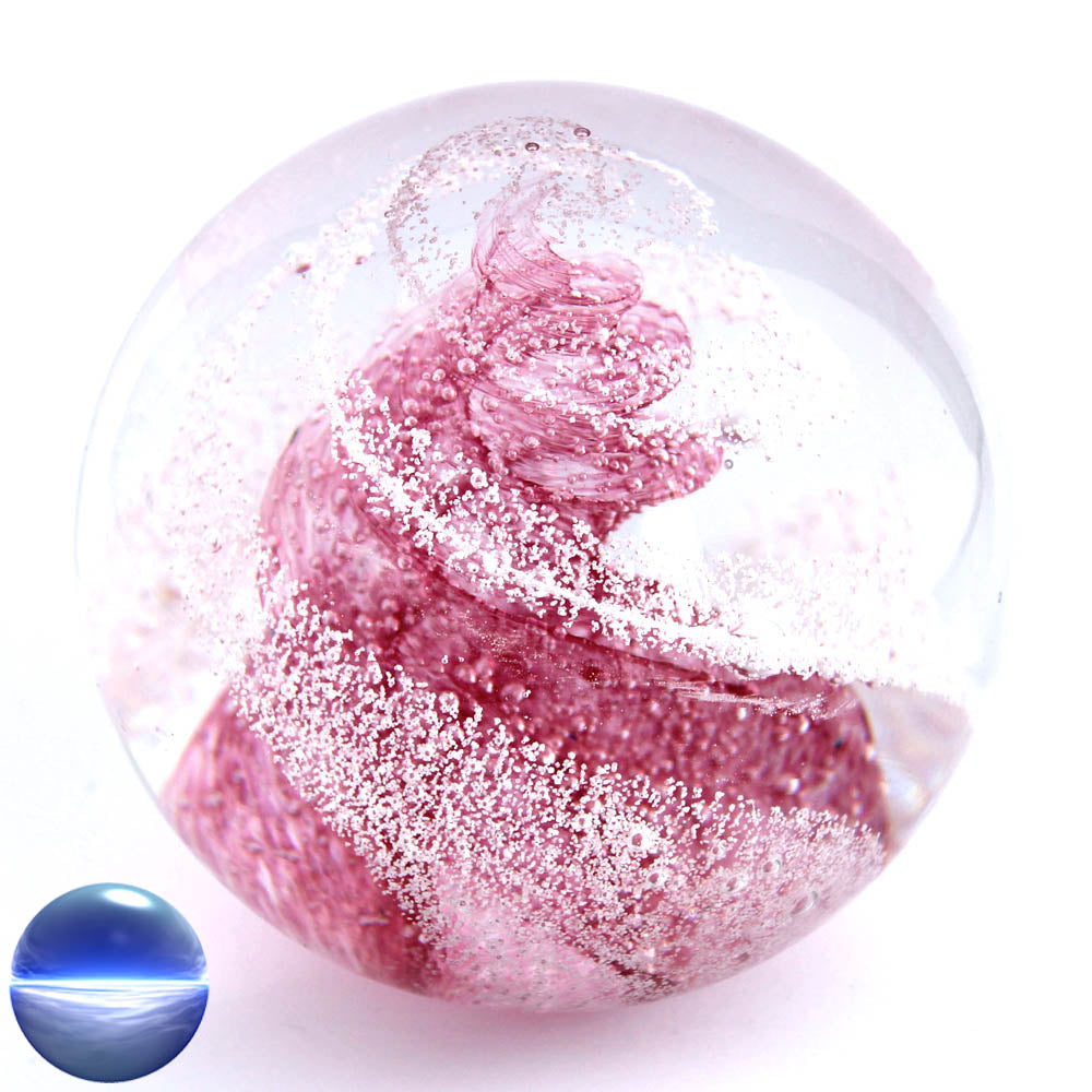 Briefbeschwerer Glas - rosa Spirale 10cm