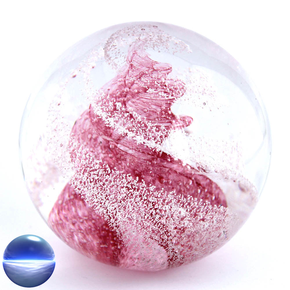 Briefbeschwerer Glas - rosa Spirale 10cm