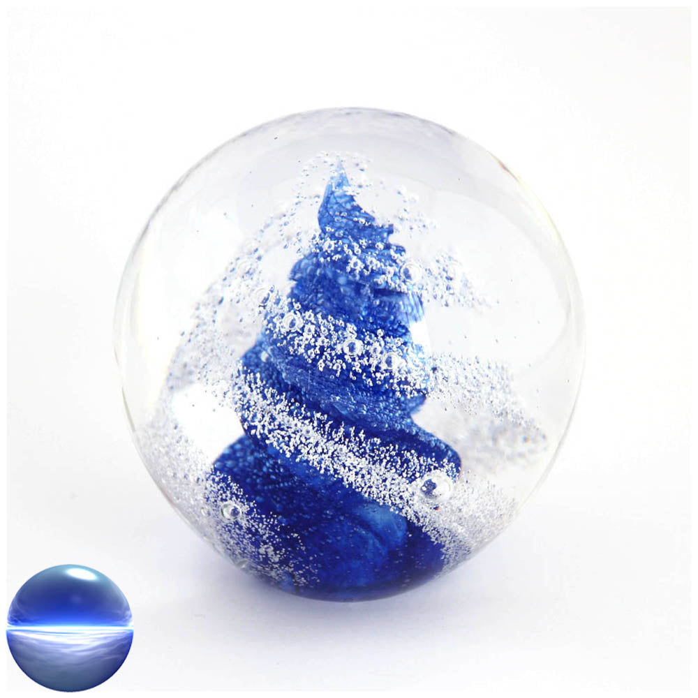 Briefbeschwerer Glas - blaue Spirale 8cm | mit Standfläche