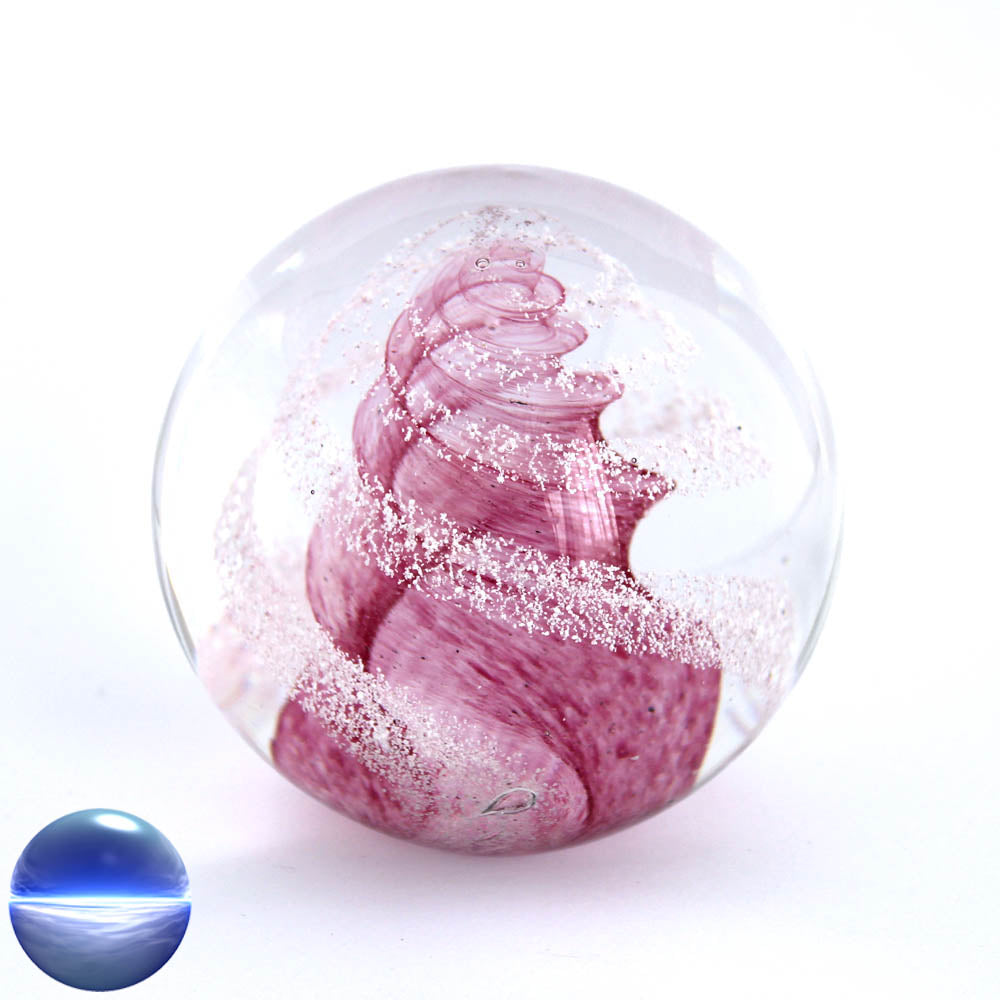Briefbeschwerer Glas - rosa Spirale 8cm